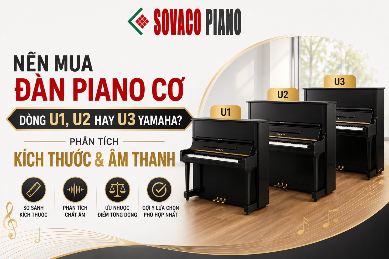 NÊN MUA ĐÀN PIANO CƠ DÒNG U1, U2 HAY U3 YAMAHA? PHÂN TÍCH KÍCH THƯỚC & ÂM THANH