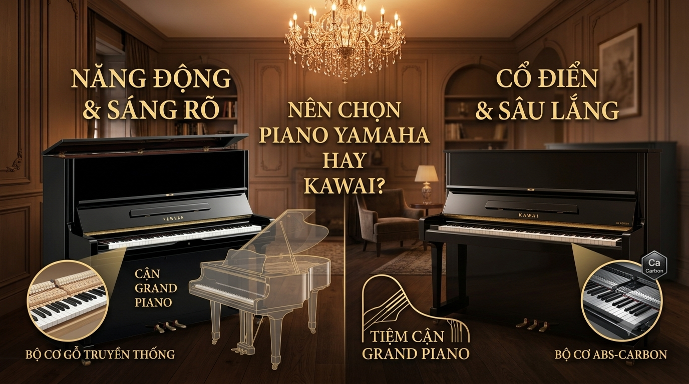 Mua Đàn Piano nên chọn Piano Yamaha hay Kawai