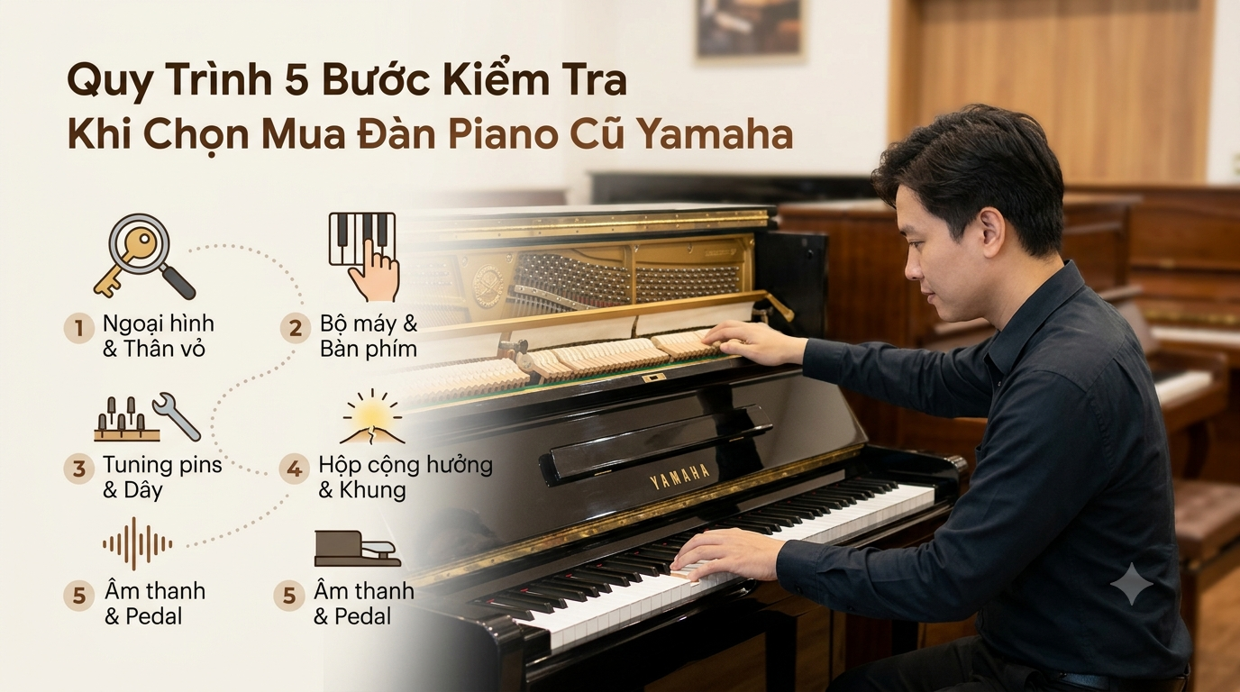 Quy Trình 5 Bước Kiểm Tra Khi Chọn Mua Đàn Piano Cũ Yamaha