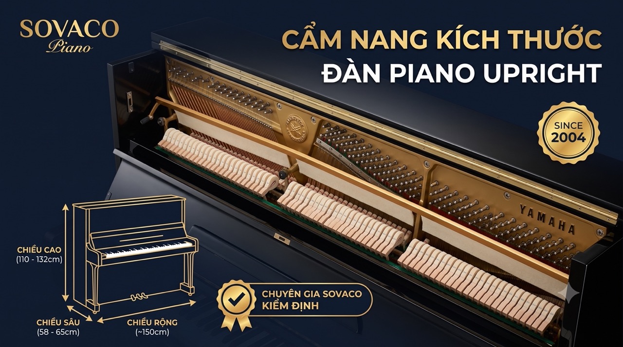 Kích thước của đàn piano Upright