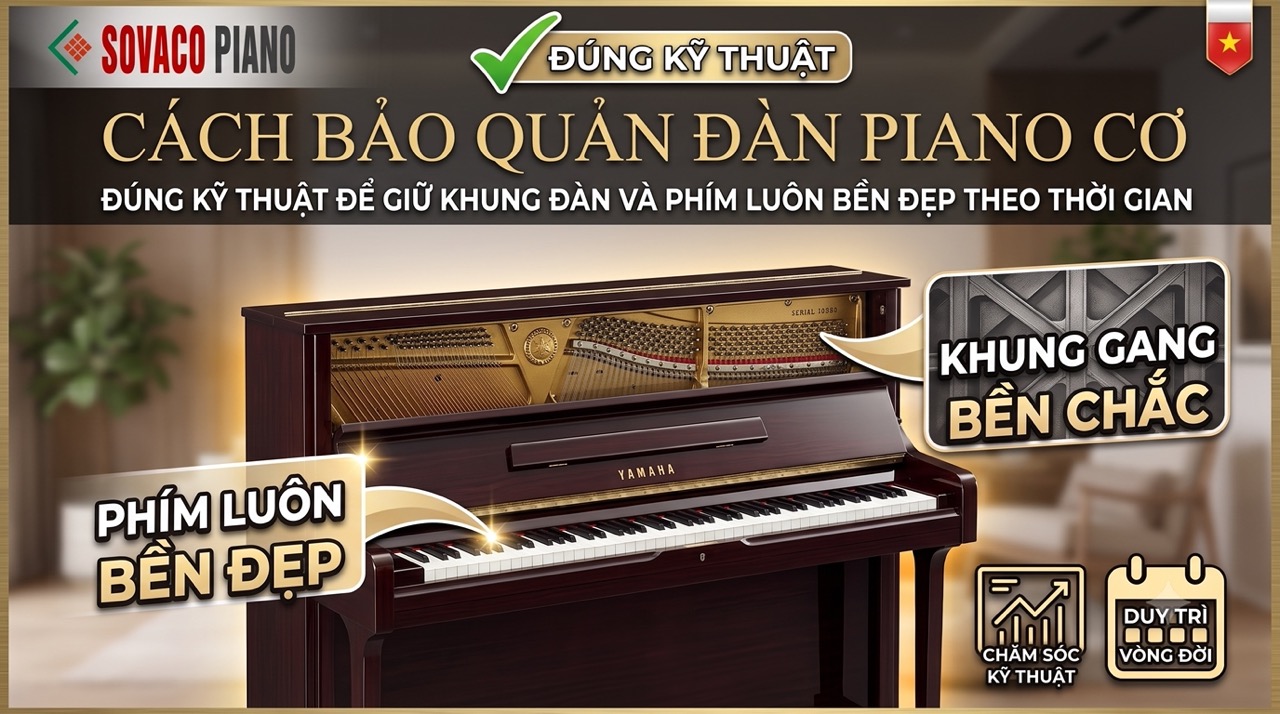 CÁCH BẢO QUẢN ĐÀN PIANO CƠ ĐÚNG KỸ THUẬT ĐỂ GIỮ KHUNG ĐÀN VÀ PHÍM LUÔN BỀN ĐẸP THEO THỜI GIAN