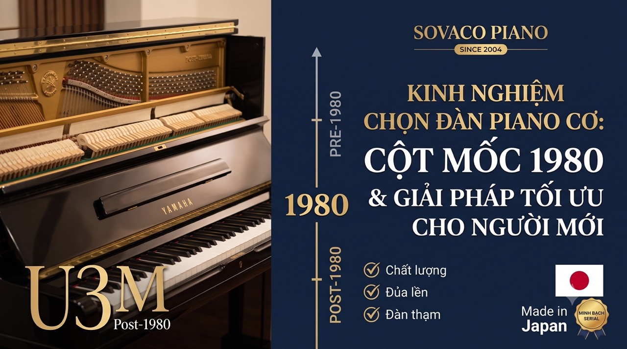 Kinh Nghiệm Chọn Đàn Piano Cơ: Cột Mốc 1980 Và Giải Pháp Tối Ưu Cho Người Mới